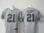 Dallas Cowboys #21 Ezekiel Elliott Grey Gridiron Limited Football Jersey