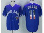 Toronto Blue Jays #11 Kevin Pillar Blue USA Flag Fashion Baseball Jersey