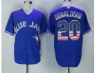 Toronto Blue Jays #20 Josh Donaldson Blue USA Flag Fashion Baseball Jersey