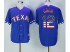 Texas Rangers #12 Rougned Odor Blue USA Flag Fashion Baseball Jerseys