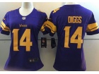 Minnesota Vikings #14 Stefon Diggs Purple Color Rush Women Jersey