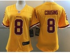 Washington Redskins #8 Kris Cousins Yellow Color Rush Women Jersey