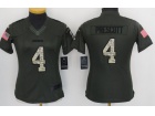 Women Dallas Cowboys #4 Dak Prescott Green Salute to Service Jersey