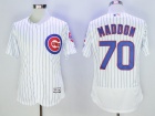 Chicago Cubs #70 Joe Maddon White Flex Base Jerseys