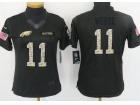 Women Philadelphia Eagles #11 Carson Wentz Anthracite Salute to Service Jersey