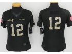 Women New England Patriots #12 Tom Brady Anthracite Salute to Service Jersey