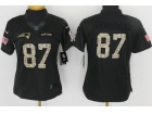 Women New England Patriots #87 Rob Gronkowski Anthracite Salute to Service Jersey