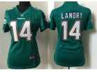 Miami Dolphins #14 Jarvis Landry Green Women Jersey