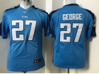 Tennessee Titans #27 Eddie George Baby Blue Youth Jersey