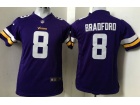 Minnesota Vikings #8 Sam Bradford Purple Youth Jersey