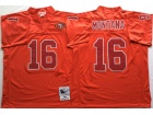 San Francisco 49ers #16 Joe Montana Red SF Throwback Jersey