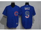 Chicago Cubs #9 Javier Baez Blue USA Flag Fashion Jersey