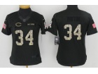 Women Chicago Bears #34 Walter Payton Anthracite Salute to Service Jersey