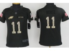 Women Philadelphia Eagles #11 Carson Wentz Anthracite Salute to Service Jersey