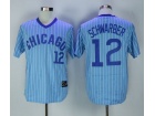 Chicago Cubs #12 Kyle Schwarber Baby Blue Turn Back Jersey