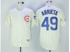 Chicago Cubs #49 Jake Arrieta Cream 1969 Turn Back Jersey