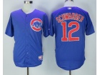 Chicago Cubs #12 Kyle Schwarber Blue Cool Base Jersey