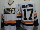 Hanson Brothers Charlestown CHIEFS Ice Hockey Jerseys #17 Steve Hanson White Jersey