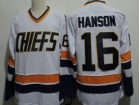 Hanson Brothers Charlestown CHIEFS Ice Hockey Jerseys #16 Jack Hanson White Jersey