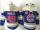 Chicago Cubs #49 Jake Arrieta Blue Baseball Hoodie