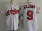 Cleveland Indians #9 Carlos Baerga White Throwback Jerseys