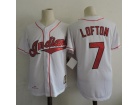 Cleveland Indians #7 Kenny Lofton White Throwback Jerseys