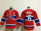 Montreal Canadiens #6 Shea Weber Red Youth Hockey Jersey