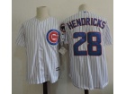 Chicago Cubs #28 Kyle Hendricks White Strips Soft Cool Base Jerseys