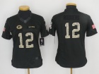 Women Green Bay Packers #12 Aaron Rodgers Anthracite Salute to Service Limited Football Jersey