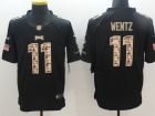 Philadelphia Eagles #11 Carson Wentz Black Salute To Service Football Limited Jersey