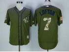 Cleveland Indians #7 Kenny Lofton Green Salute To Service Jersey