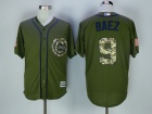 Chicago Cubs #9 Javier Baez Green Salute to Service Cool Base Jersey