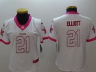 Dallas Cowboys # 21 Ezekiel Elliott White/Pink Color Rush Limited Jersey