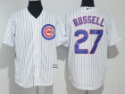 Chicago Cubs #27 Addison Russell White Strips New Cool Base Jerseys