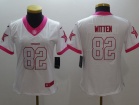 Dallas Cowboys #82 Jason Witten White/Pink Color Rush Limited Women Jersey