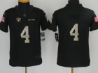 Oakland Raiders #4 Derek Carr Anthracite 2016 Salute to Service Youth Jerseys