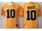 2016 Jordan Brand Michigan Wolverines #10 Tom Brady Yellow College Football Elite Jerseys