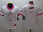 Philadelphia Eagles #11 Carson Wentz White/Pink Color Rush Limited Women Jersey