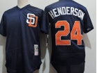 San Diego Padres #24 Rickey Henderson Blue Throwback Jersey