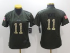 Women Philadelphia Eagles #11 Carson Wentz Green Salute to Service Jersey