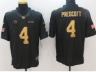 Dallas Cowboys #4 Dak Prescott Gold Anthracite Salute to Service Limited Football Jersey