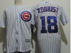 Chicago Cubs #18 Ben Zobrist White Strips New Cool Base Jersey