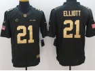 Dallas Cowboys #21 Ezekiel Elliott Gold Anthracite Salute to Service Limited Football Jersey