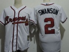 Atlanta Braves #2 Dansby Swanson White Throbwack Jersey