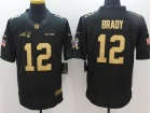 New England Patriots #12 Tom Brady Gold Anthracite Salute to Service Limited Football Jersey