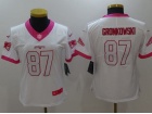 New England Patriots #87 Rob Gronkowski White/Pink Color Rush Limited Women Jersey