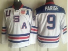 Youth Team USA #9 Zach Parise White 2010 Olympics Hockey Jerseys