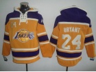 Los Angeles Lakers #24 Kobe Bryant Yellow Basketball Pullover Hoodie Sweatshirts