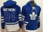 Toronto Maple Leafs #34 Auston Matthews Blue Hockey Hoodie