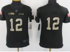 Youth Seattle Seahawks #12 Fan Anthracite Salute to Service Football Jersey